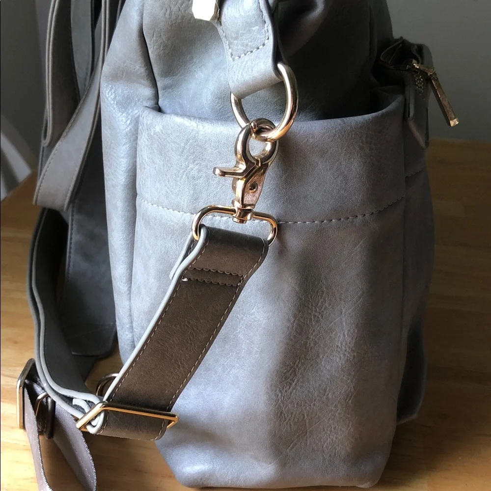 Miss Fong Gray Baby Bag Tote - Large Gray Diaper Bag